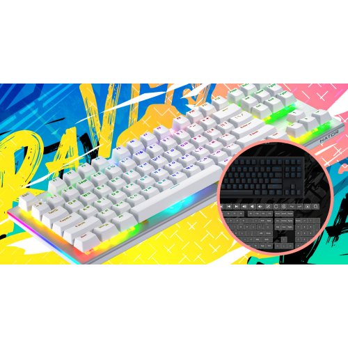 Купити Клавіатура HATOR Gravity X TKL Aurum Orange Linear Rev.2.0 (HTK551UA) White - ціна в Києві, Львові, Вінниці, Хмельницькому, Франківську, Україні | інтернет-магазин TELEMART.UA фото