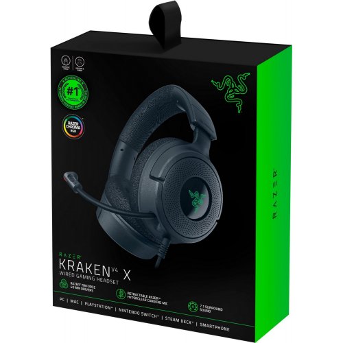 Купити Навушники Razer Kraken V4 X (RZ04-05180100-R3M1) Black - ціна в Києві, Львові, Вінниці, Хмельницькому, Франківську, Україні | інтернет-магазин TELEMART.UA фото