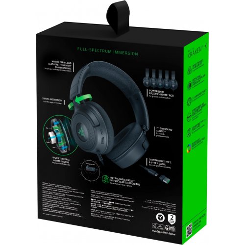 Купити Навушники Razer Kraken V4 X (RZ04-05180100-R3M1) Black - ціна в Києві, Львові, Вінниці, Хмельницькому, Франківську, Україні | інтернет-магазин TELEMART.UA фото