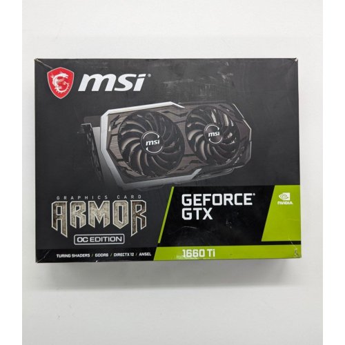 Купить Видеокарта MSI GeForce GTX 1660 Ti ARMOR OC 6144MB (GTX 1660 TI ARMOR 6G OC) (Восстановлено продавцом, 684390) с проверкой совместимости: обзор, характеристики, цена в Киеве, Днепре, Одессе, Харькове, Украине | интернет-магазин TELEMART.UA фото