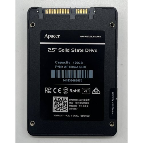 Купить Ssd-диск Apacer Panther AS350 TLC 120GB 2.5" (AP120GAS350) OEM (Восстановлено продавцом, 684400) с проверкой совместимости: обзор, характеристики, цена в Киеве, Днепре, Одессе, Харькове, Украине | интернет-магазин TELEMART.UA фото