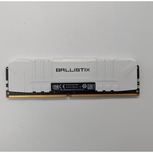 Купить Озу Crucial DDR4 8GB 3000Mhz Ballistix White (BL8G30C15U4W) (Восстановлено продавцом, 684450) с проверкой совместимости: обзор, характеристики, цена в Киеве, Днепре, Одессе, Харькове, Украине | интернет-магазин TELEMART.UA фото