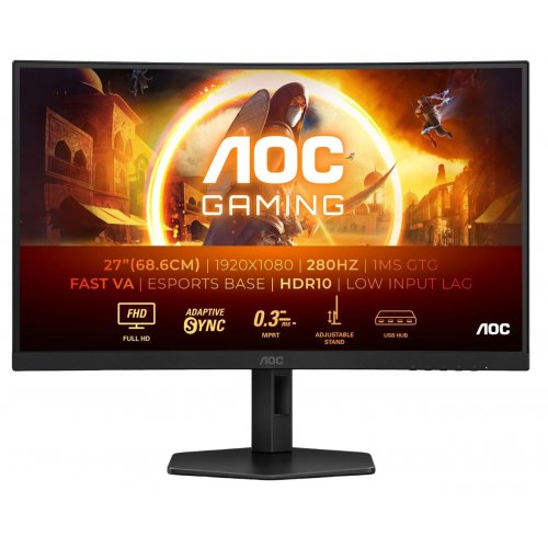 Купить Монитор AOC 27" C27G4ZXE Black - цена в Харькове, Киеве, Днепре, Одессе
в интернет-магазине Telemart фото