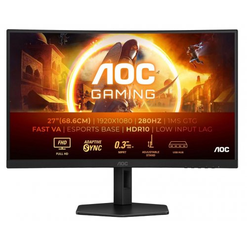 Купить Монитор AOC 27" C27G4ZXU Black - цена в Харькове, Киеве, Днепре, Одессе
в интернет-магазине Telemart фото