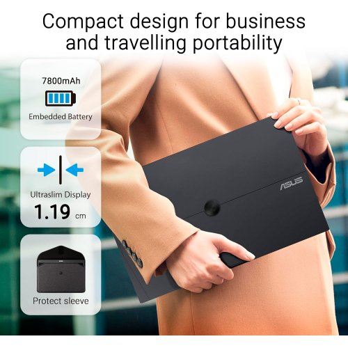 Купить Монитор Asus 15.6" ZenScreen Touch MB16AMTR (90LM04S0-B02170) Black - цена в Харькове, Киеве, Днепре, Одессе
в интернет-магазине Telemart фото