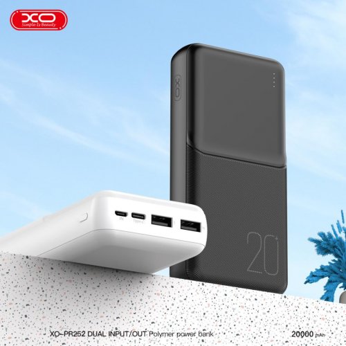 Купити Powerbank XO PR252 20000mAh 10W Black - ціна в Києві, Львові, Вінниці, Хмельницькому, Франківську, Україні | інтернет-магазин TELEMART.UA фото