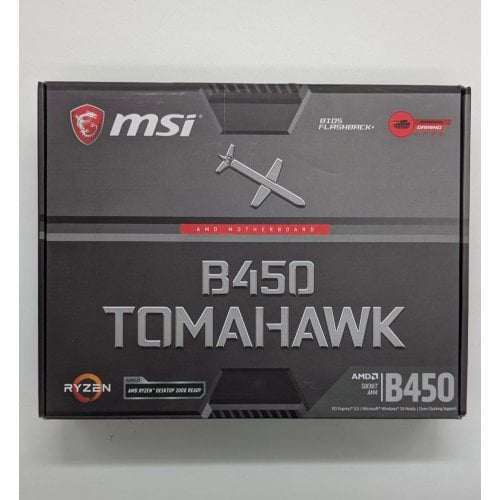 Материнська плата MSI B450 TOMAHAWK (sAM4, AMD B450) (Відновлено продавцем, 684935) купити з перевіркою сумісності: огляд, характеристики, ціна у Києві, Львові, Вінниці, Хмельницькому, Івано-Франківську, Україні | інтернет-магазин TELEMART.UA фото