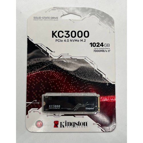 Купить Ssd-диск Kingston KC3000 3D NAND TLC 1TB M.2 (2280 PCI-E) NVMe x4 (SKC3000S/1024G) (Состояние нового, 685221) с проверкой совместимости: обзор, характеристики, цена в Киеве, Днепре, Одессе, Харькове, Украине | интернет-магазин TELEMART.UA фото