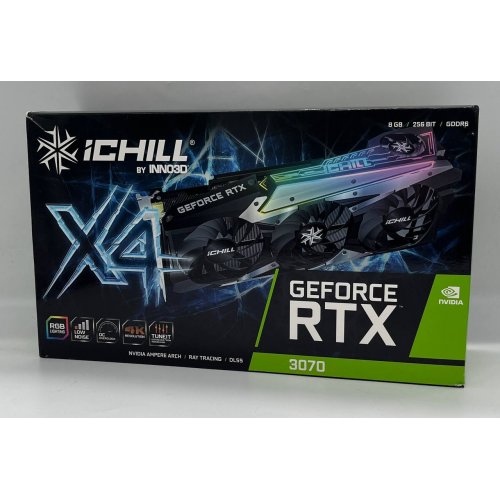 Відеокарта Inno3D GeForce RTX 3070 iCHILL X4 8192MB (C30704-08D6X-1710VA35H) LHR (Відновлено продавцем, 685270) купити з перевіркою сумісності: огляд, характеристики, ціна у Києві, Львові, Вінниці, Хмельницькому, Івано-Франківську, Україні | інтернет-магазин TELEMART.UA фото