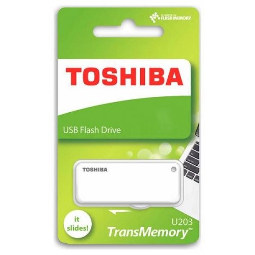 Накопичувач Toshiba U203 16GB USB 2.0 White (THN-U203W0160E4) купити в Україні | Telemart фото
