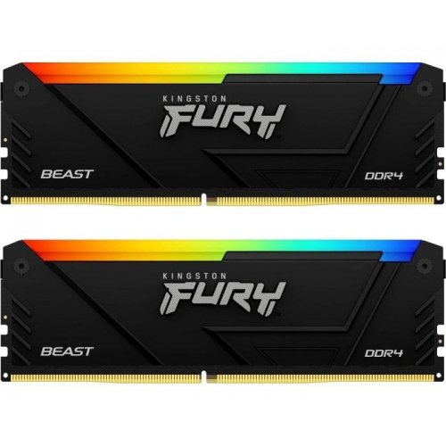 Photo RAM Kingston DDR4 32GB (2x16GB) 3200Mhz FURY Beast RGB Black (KF432C16BB12AK2/32) (Пошкоджене пакування, 686497)