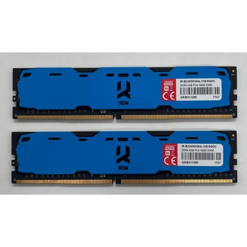 Озп GoodRAM DDR4 8GB (2x4GB) 2400Mhz IRDM Blue (IR-B2400D464L15S/8GDC) (Відновлено продавцем, 686565) купити з перевіркою сумісності: огляд, характеристики, ціна у Києві, Львові, Вінниці, Хмельницькому, Івано-Франківську, Україні | інтернет-магазин TELEMART.UA фото