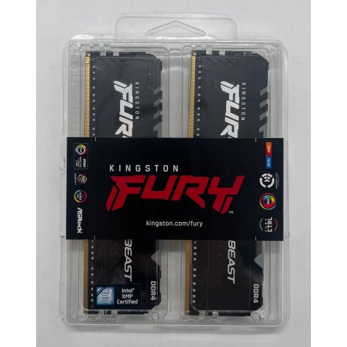 Озп Kingston DDR4 32GB (2x16GB) 3600Mhz FURY Beast RGB Black (KF436C18BBAK2/32) (Відновлено продавцем, 686604) купити з перевіркою сумісності: огляд, характеристики, ціна у Києві, Львові, Вінниці, Хмельницькому, Івано-Франківську, Україні | інтернет-магазин TELEMART.UA фото