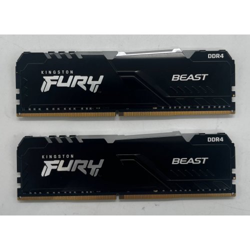 Купить Озу Kingston DDR4 32GB (2x16GB) 3600Mhz FURY Beast RGB Black (KF436C18BBAK2/32) (Восстановлено продавцом, 686604) с проверкой совместимости: обзор, характеристики, цена в Киеве, Днепре, Одессе, Харькове, Украине | интернет-магазин TELEMART.UA фото