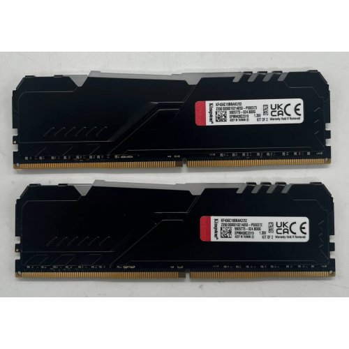 Купить Озу Kingston DDR4 32GB (2x16GB) 3600Mhz FURY Beast RGB Black (KF436C18BBAK2/32) (Восстановлено продавцом, 686604) с проверкой совместимости: обзор, характеристики, цена в Киеве, Днепре, Одессе, Харькове, Украине | интернет-магазин TELEMART.UA фото