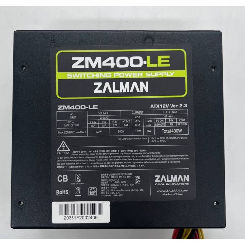 Купить Блок питания Zalman LE 400W (ZM400-LE) (Восстановлено продавцом, 686769) с проверкой совместимости: обзор, характеристики, цена в Киеве, Днепре, Одессе, Харькове, Украине | интернет-магазин TELEMART.UA фото