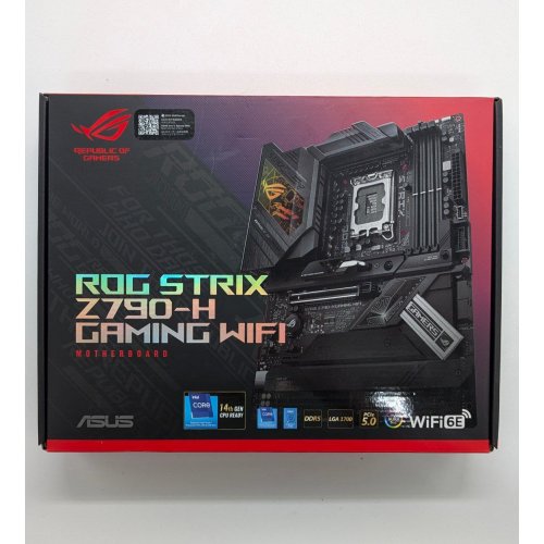 Материнська плата Asus ROG STRIX Z790-H GAMING WIFI (s1700, Intel Z790) (Відновлено продавцем, 686771) купити з перевіркою сумісності: огляд, характеристики, ціна у Києві, Львові, Вінниці, Хмельницькому, Івано-Франківську, Україні | інтернет-магазин TELEMART.UA фото