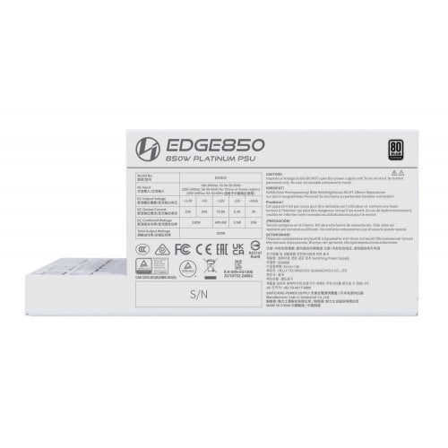 Блок живлення Lian Li Edge 850W (G9P.EG0850.WE00.EU) White купити з перевіркою сумісності: огляд, характеристики, ціна у Києві, Львові, Вінниці, Хмельницькому, Івано-Франківську, Україні | інтернет-магазин TELEMART.UA фото