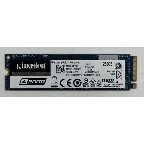 Ssd-диск Kingston A2000 3D NAND 250GB M.2 (2280 PCI-E) NVMe x4 (SA2000M8/250G) (Відновлено продавцем, 686878) купити з перевіркою сумісності: огляд, характеристики, ціна у Києві, Львові, Вінниці, Хмельницькому, Івано-Франківську, Україні | інтернет-магазин TELEMART.UA фото