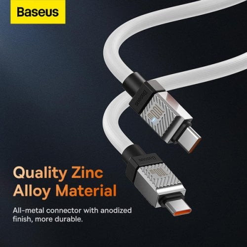 Купити Кабель Baseus CoolPlay Series USB Type-C to USB Type-C 100W 1m (CAKW000202) White - ціна в Києві, Львові, Вінниці, Хмельницькому, Франківську, Україні | інтернет-магазин TELEMART.UA фото