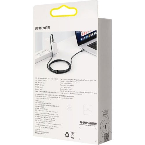 Купити Кабель Baseus Display USB Type-C to USB Type-C 100W 1m (CATSK-B01) Black - ціна в Києві, Львові, Вінниці, Хмельницькому, Франківську, Україні | інтернет-магазин TELEMART.UA фото