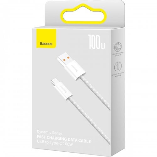 Купить Кабель Baseus Dynamic Series USB to USB Type-C 100W 1m (CALD000602) White - цена в Харькове, Киеве, Днепре, Одессе
в интернет-магазине Telemart фото