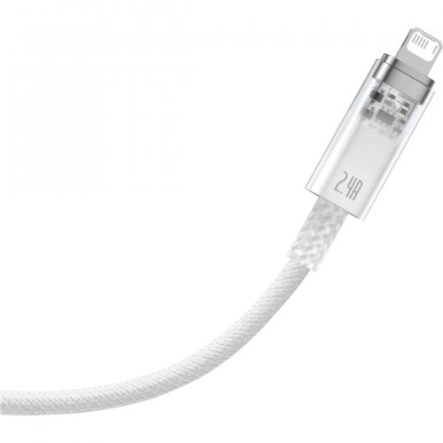 Купити Кабель Baseus Explorer Series Smart Temperature Control USB to Lightning 1m (CATS010002) White - ціна в Києві, Львові, Вінниці, Хмельницькому, Франківську, Україні | інтернет-магазин TELEMART.UA фото