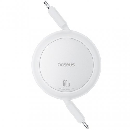 Купити Кабель Baseus Free2Pull Mini USB Type-C to USB Type-C 60W 1m (P10364500211-01) Moon White - ціна в Києві, Львові, Вінниці, Хмельницькому, Франківську, Україні | інтернет-магазин TELEMART.UA фото