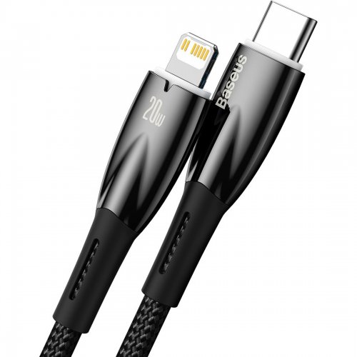 Купить Кабель Baseus Glimmer Series USB Type-C to Lightning 20W 1m (CADH000001) Black - цена в Харькове, Киеве, Днепре, Одессе
в интернет-магазине Telemart фото