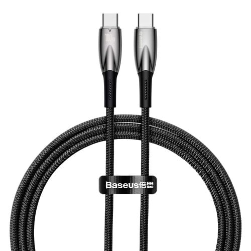 Купити Кабель Baseus Glimmer Series USB Type-C to USB Type-C 100W 1m (CADH000701) Black - ціна в Києві, Львові, Вінниці, Хмельницькому, Франківську, Україні | інтернет-магазин TELEMART.UA фото