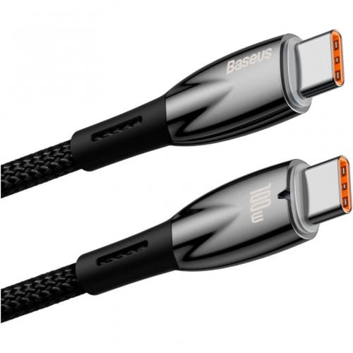 Купити Кабель Baseus Glimmer Series USB Type-C to USB Type-C 100W 1m (CADH000701) Black - ціна в Києві, Львові, Вінниці, Хмельницькому, Франківську, Україні | інтернет-магазин TELEMART.UA фото