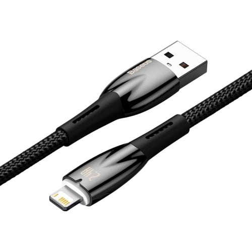 Купить Кабель Baseus Glimmer Series USB to Lightning 2m (CADH000301) Black - цена в Харькове, Киеве, Днепре, Одессе
в интернет-магазине Telemart фото