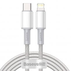 Кабель Baseus High Density Braided USB Type-C to Lightning 20W 2m (CATLGD-A02) White