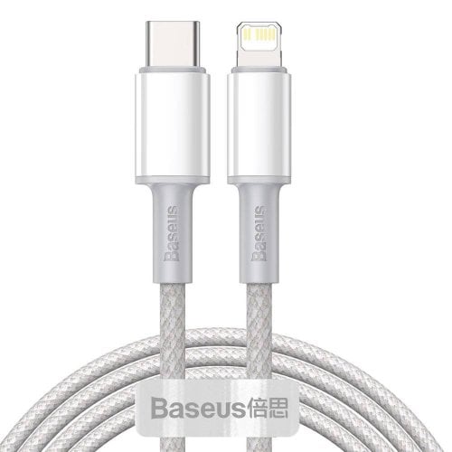 Купити Кабель Baseus High Density Braided USB Type-C to Lightning 20W 2m (CATLGD-A02) White - ціна в Києві, Львові, Вінниці, Хмельницькому, Франківську, Україні | інтернет-магазин TELEMART.UA фото