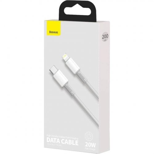 Купити Кабель Baseus High Density Braided USB Type-C to Lightning 20W 2m (CATLGD-A02) White - ціна в Києві, Львові, Вінниці, Хмельницькому, Франківську, Україні | інтернет-магазин TELEMART.UA фото