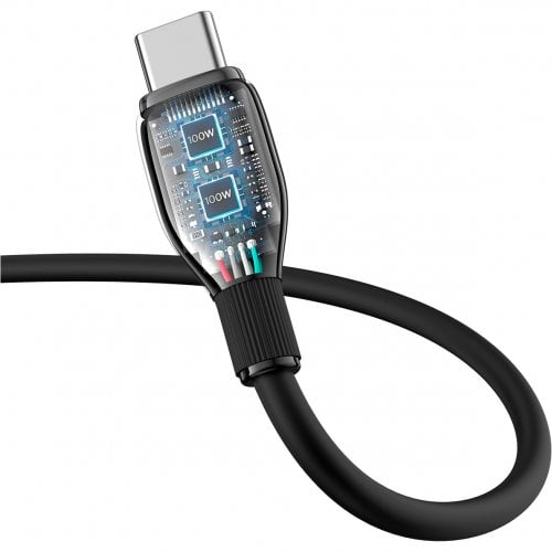 Купити Кабель Baseus Pudding Series USB Type-C to USB Type-C 100W 1.2m (P10355702111-00) Black - ціна в Києві, Львові, Вінниці, Хмельницькому, Франківську, Україні | інтернет-магазин TELEMART.UA фото