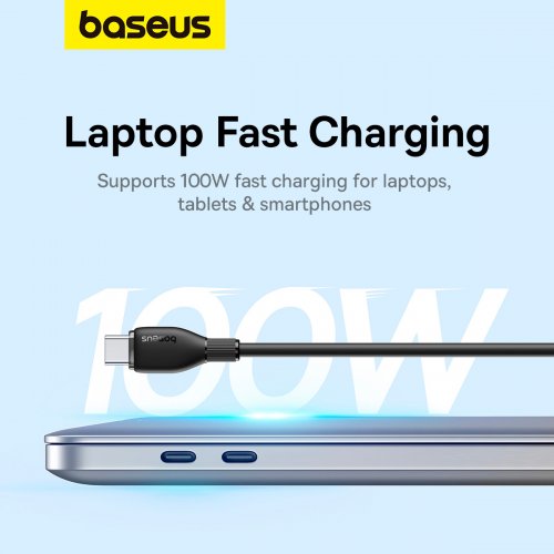 Купити Кабель Baseus Pudding Series USB Type-C to USB Type-C 100W 1.2m (P10355702111-00) Black - ціна в Києві, Львові, Вінниці, Хмельницькому, Франківську, Україні | інтернет-магазин TELEMART.UA фото