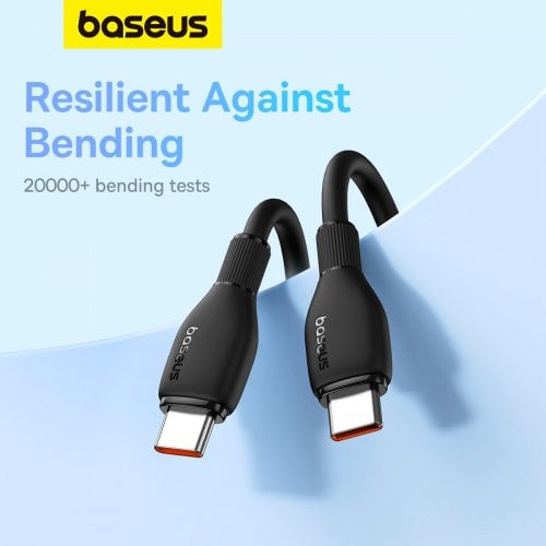 Купити Кабель Baseus Pudding Series USB Type-C to USB Type-C 100W 1.2m (P10355702111-00) Black - ціна в Києві, Львові, Вінниці, Хмельницькому, Франківську, Україні | інтернет-магазин TELEMART.UA фото