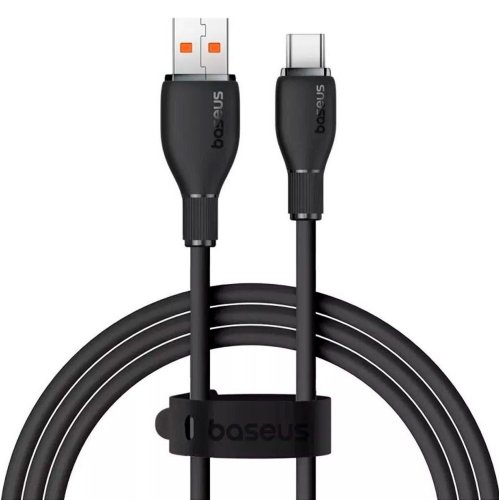 Купити Кабель Baseus Pudding Series USB to USB Type-C 100W 1.2m (P10355703111-00) Black - ціна в Києві, Львові, Вінниці, Хмельницькому, Франківську, Україні | інтернет-магазин TELEMART.UA фото