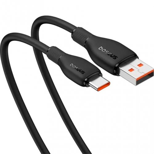 Купити Кабель Baseus Pudding Series USB to USB Type-C 100W 1.2m (P10355703111-00) Black - ціна в Києві, Львові, Вінниці, Хмельницькому, Франківську, Україні | інтернет-магазин TELEMART.UA фото