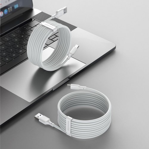 Купити Кабель Baseus Simple Wisdom USB to USB Type-C 40W 1.5m 2шт. (TZCATZJ-02) White - ціна в Києві, Львові, Вінниці, Хмельницькому, Франківську, Україні | інтернет-магазин TELEMART.UA фото