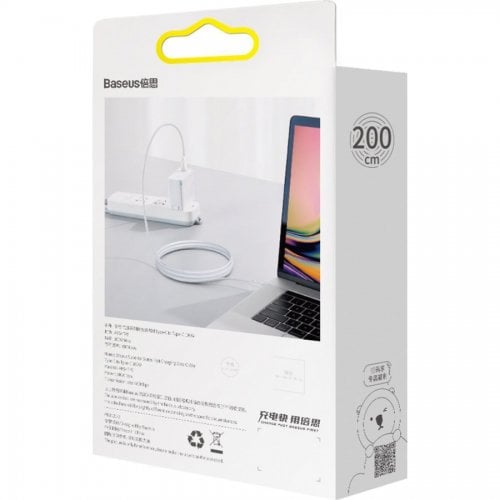 Купить Кабель Baseus Superior Series USB Type-C to USB Type-C 100W 1m (CATYS-B02) White - цена в Харькове, Киеве, Днепре, Одессе
в интернет-магазине Telemart фото