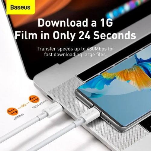 Купить Кабель Baseus Superior Series USB Type-C to USB Type-C 100W 1m (CATYS-B02) White - цена в Харькове, Киеве, Днепре, Одессе
в интернет-магазине Telemart фото