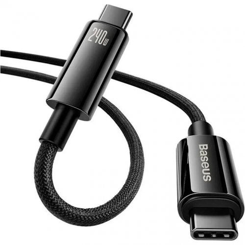 Купити Кабель Baseus Tungsten Gold USB Type-C to USB Type-C 240W 1m (CAWJ040001) Black - ціна в Києві, Львові, Вінниці, Хмельницькому, Франківську, Україні | інтернет-магазин TELEMART.UA фото