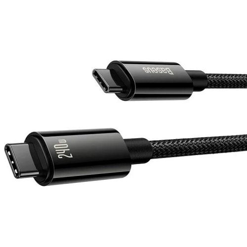 Купити Кабель Baseus Tungsten Gold USB Type-C to USB Type-C 240W 1m (CAWJ040001) Black - ціна в Києві, Львові, Вінниці, Хмельницькому, Франківську, Україні | інтернет-магазин TELEMART.UA фото