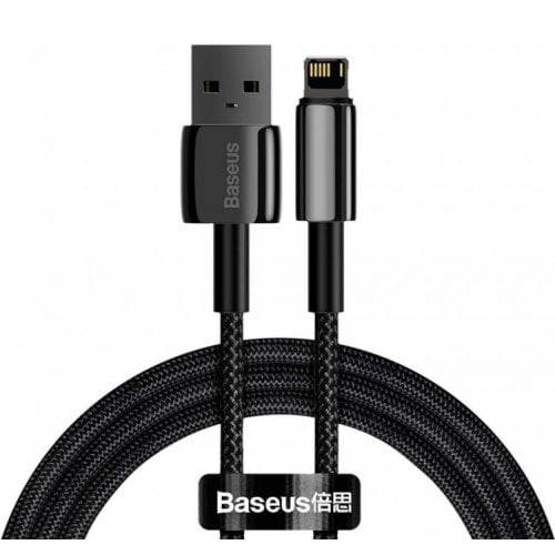 Купити Кабель Baseus Tungsten Gold USB to Lightning 2m (CALWJ-A01) Black - ціна в Києві, Львові, Вінниці, Хмельницькому, Франківську, Україні | інтернет-магазин TELEMART.UA фото