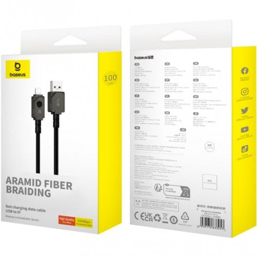 Купити Кабель Baseus Unbreakable Series USB to Lightning 1m (P10355802111-00) Cluster Black - ціна в Києві, Львові, Вінниці, Хмельницькому, Франківську, Україні | інтернет-магазин TELEMART.UA фото