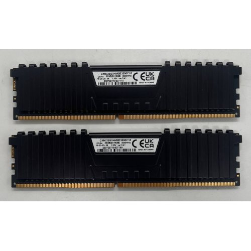 Озп Corsair DDR4 32GB (2x16GB) 3200Mhz Vengeance LPX Black (CMK32GX4M2E3200C16) (Відновлено продавцем, 687045) купити з перевіркою сумісності: огляд, характеристики, ціна у Києві, Львові, Вінниці, Хмельницькому, Івано-Франківську, Україні | інтернет-магазин TELEMART.UA фото