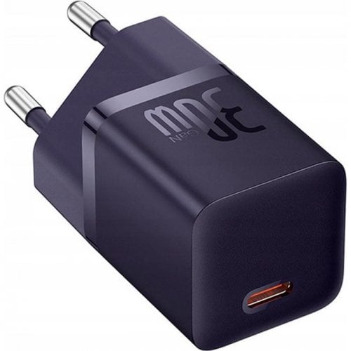 Купити Мережевий зарядний пристрій Baseus GaN5 Mini USB Type-C 30W (CCGN070705) Purple - ціна в Києві, Львові, Вінниці, Хмельницькому, Франківську, Україні | інтернет-магазин TELEMART.UA фото