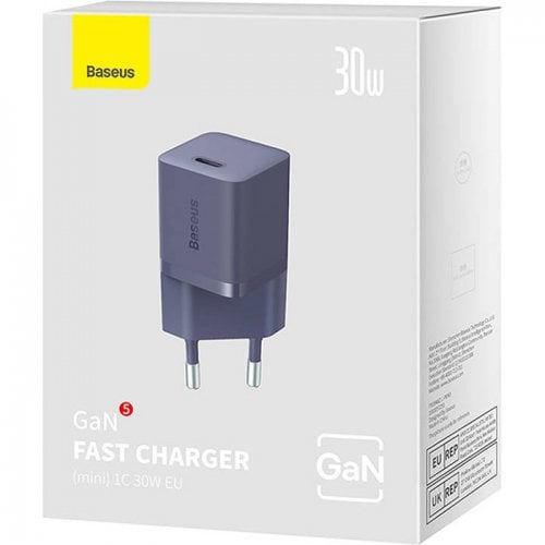 Купити Мережевий зарядний пристрій Baseus GaN5 Mini USB Type-C 30W (CCGN070705) Purple - ціна в Києві, Львові, Вінниці, Хмельницькому, Франківську, Україні | інтернет-магазин TELEMART.UA фото